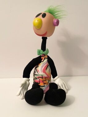 VTG 1994 Ertl Jibba Jabba Jibber Jabber Plush Doll Green Mohawk Toy 90s Flaws